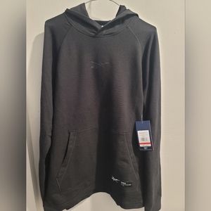 NWT Reebok Pre-Game Long Sleeve Black Hoodie Sweatshirt Pullover Mens Small